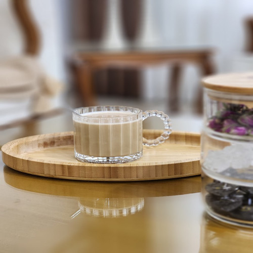 ماگ پیرکس دسته مروارید شفاف دلی